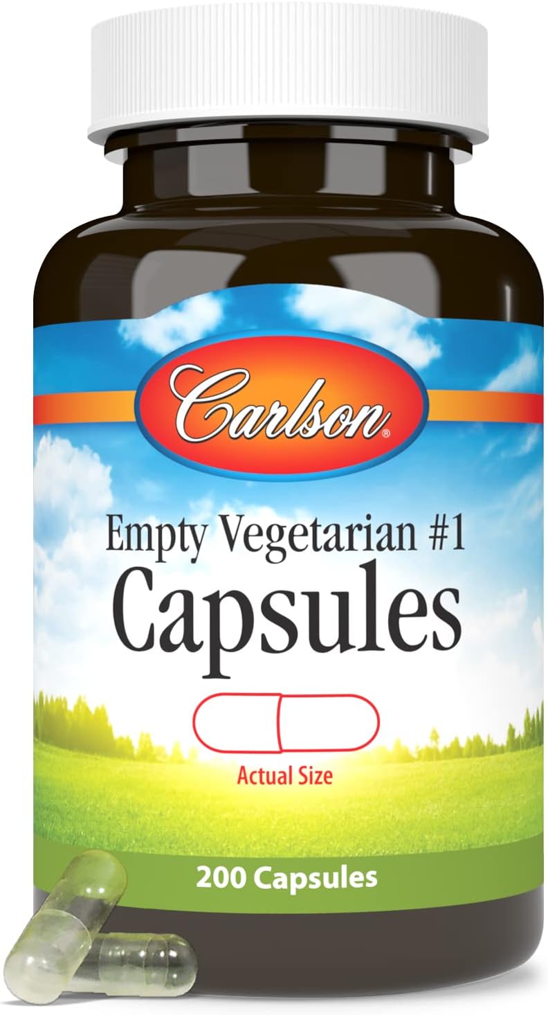 Carlson Empty Vegetarian #1 Capsules, 200 Count - görsel 5
