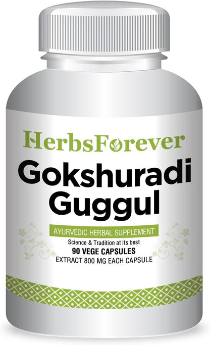 Herbsforever Gokshuradi Guggul – Ayurvedic Kidney & Urinary Support – 90 Veg Capsules