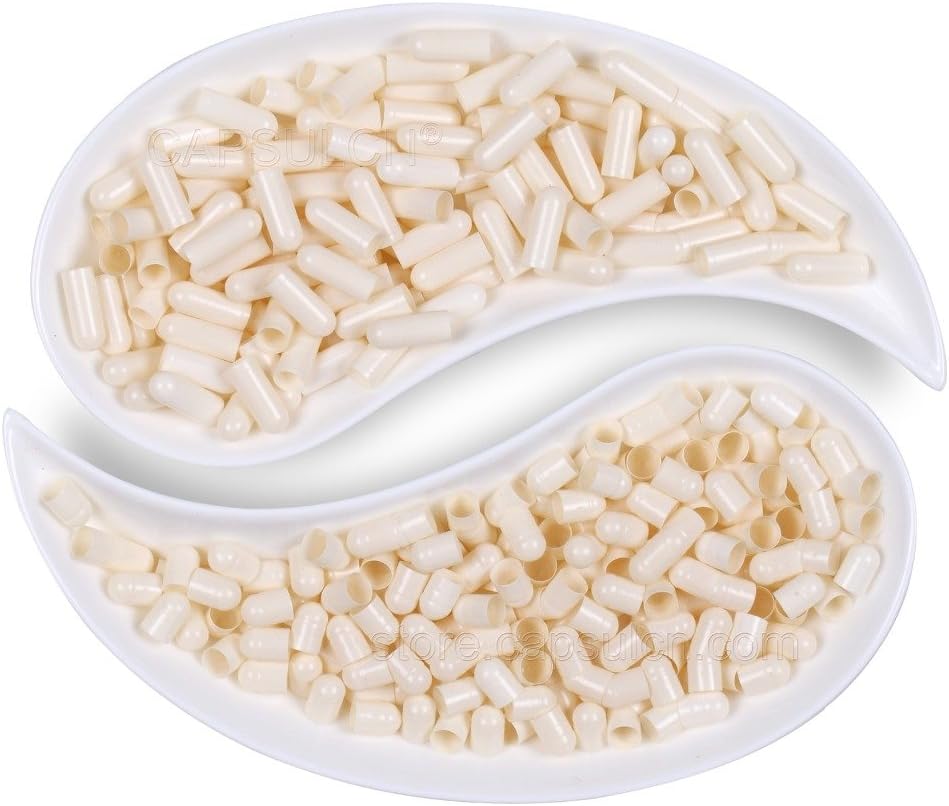 Empty Enteric Coated Capsules, 1000 pcs, Size 0, White, Joined - görsel 3