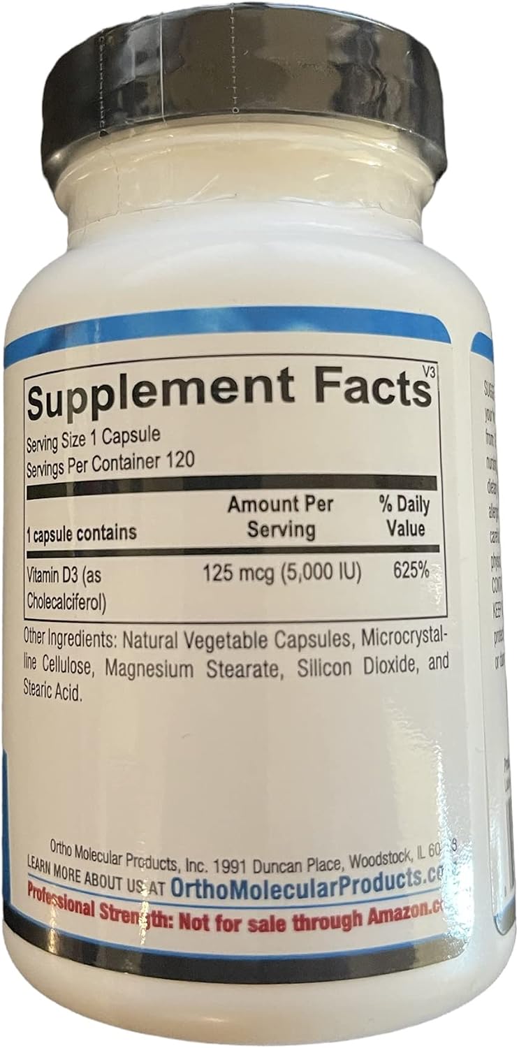 Ortho Molecular Vitamin D3 5000 IU - 120 Capsules - görsel 2