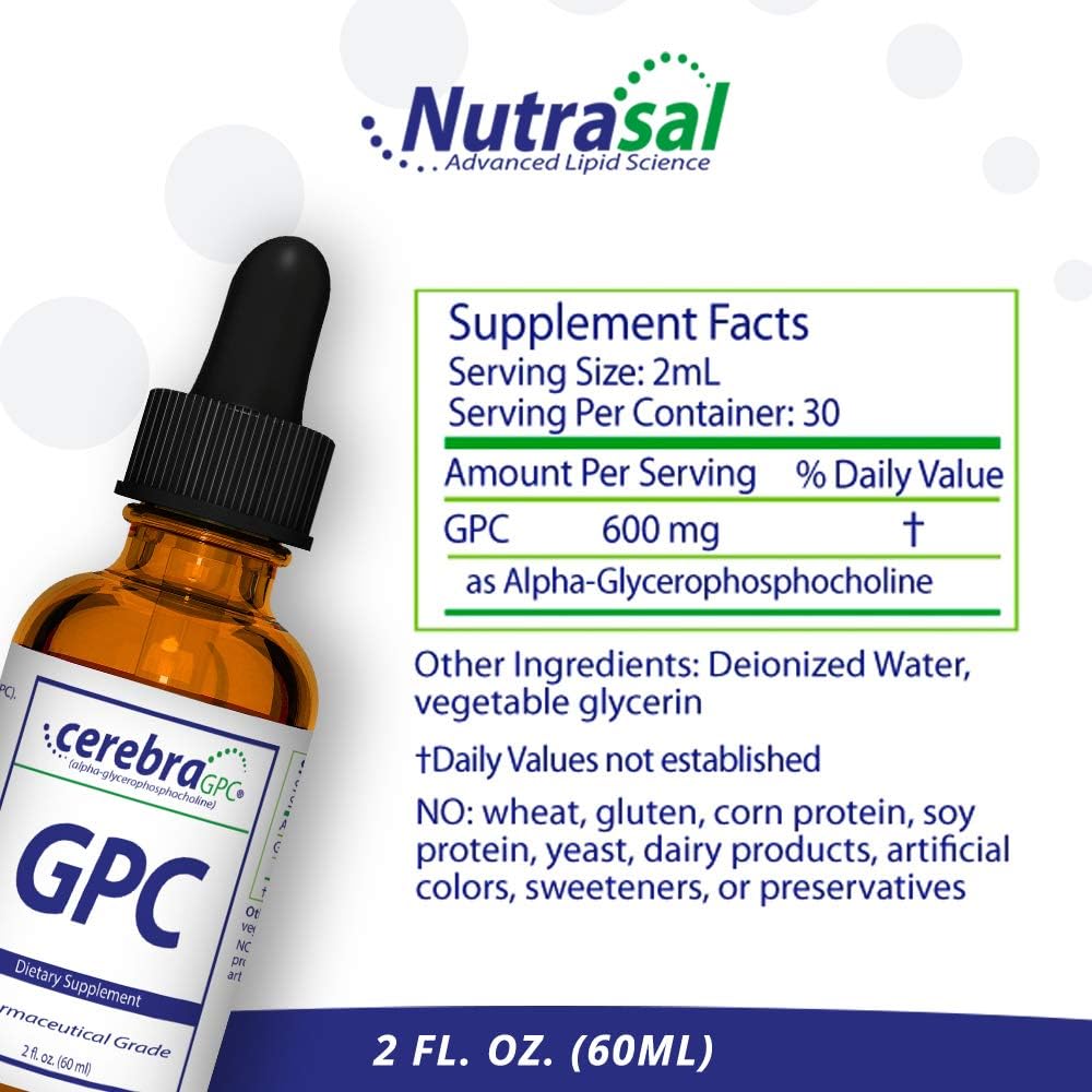 Cerebra GPC Liquid - L-Alpha Glycerophosphocholine Supplement, 60 ml - görsel 2