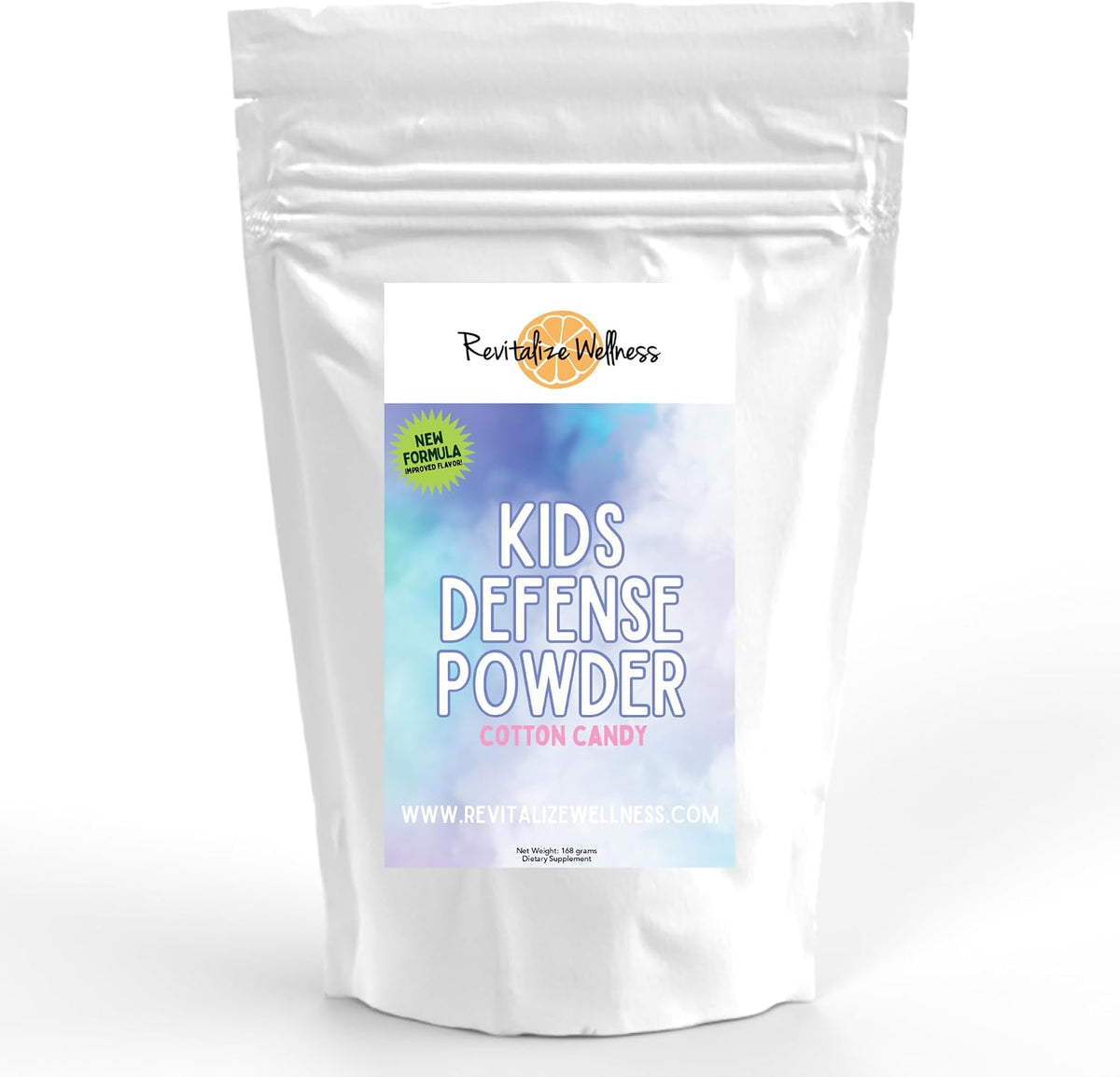 Kids Defence Powder | Orthomolecular Vitamin C (1000 mg) & B3 (250 mg) | New Formula | Cotton Candy Flavour | 120 Servings - görsel 1