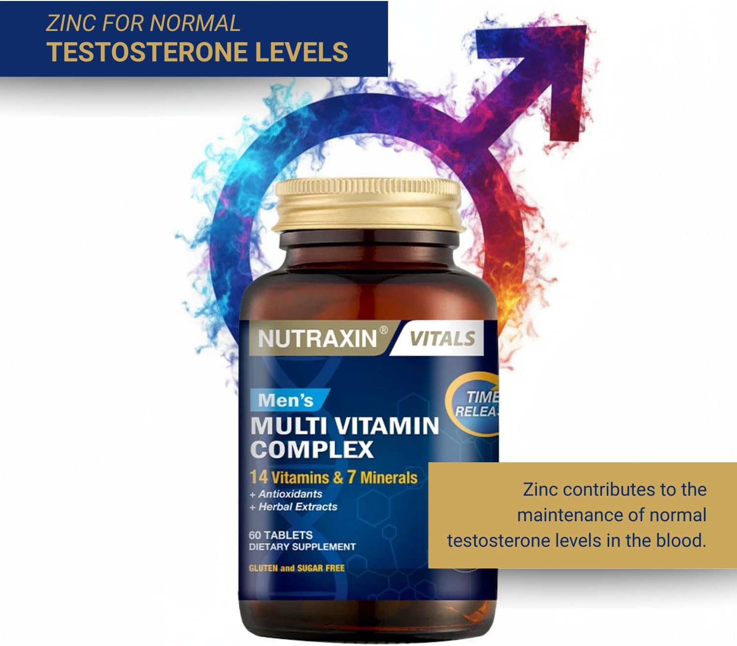 Nutraxin Men's Multivitamin & Mineral Complex, 60 Tablets - görsel 5