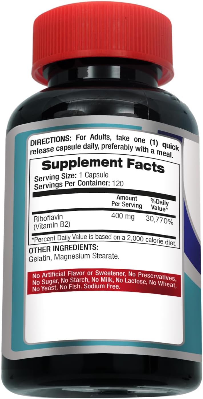 FITO MEDIC'S Lab Vitamin B2 (Riboflavin) 400 mg - 120 Capsules - görsel 2