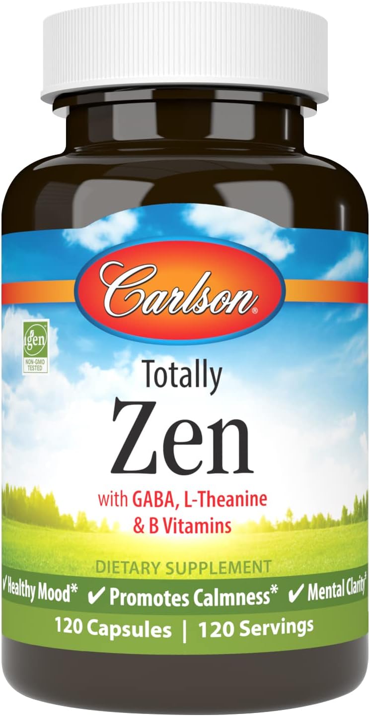 Carlson Totally Zen, GABA, L-Theanine & B Vitamins, 120 Capsules - görsel 1