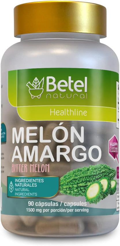 Betel Natural Premium Melon Amargo (Bitter Melon) Capsules - Easy-to-Swallow Capsules - 1500 mg Per Serving