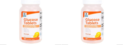 Quality Choice Fast Acting Glucose Tablets, Orange Flavour, 50 Tablets