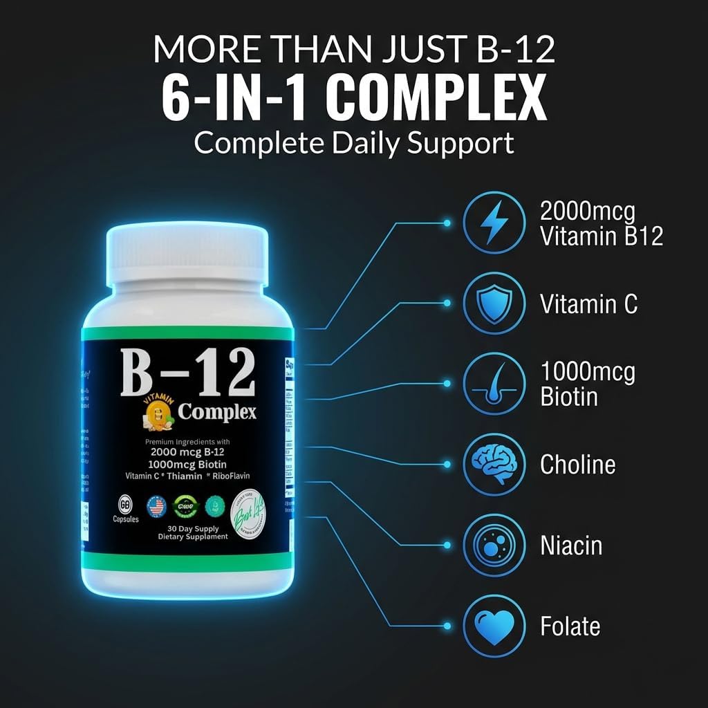 THIS LITTLE HOUSE OF MINE B-12 Vitamin Complex, 2000mcg B-12 with Vitamin C - görsel 4