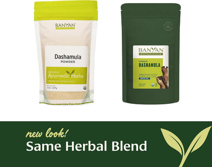 Banyan Botanicals Dashamula Powder – Calming Ayurvedic Formula – Organic Stress Supplement (227g)