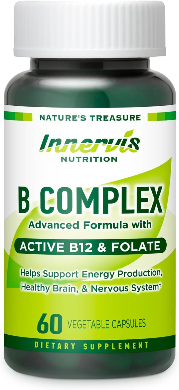 Bioactive B Complex with Active B12 & Folate – Contributes to Energy Metabolism, Brain & Nerve Function, 60 Vegan Capsules - görsel 1