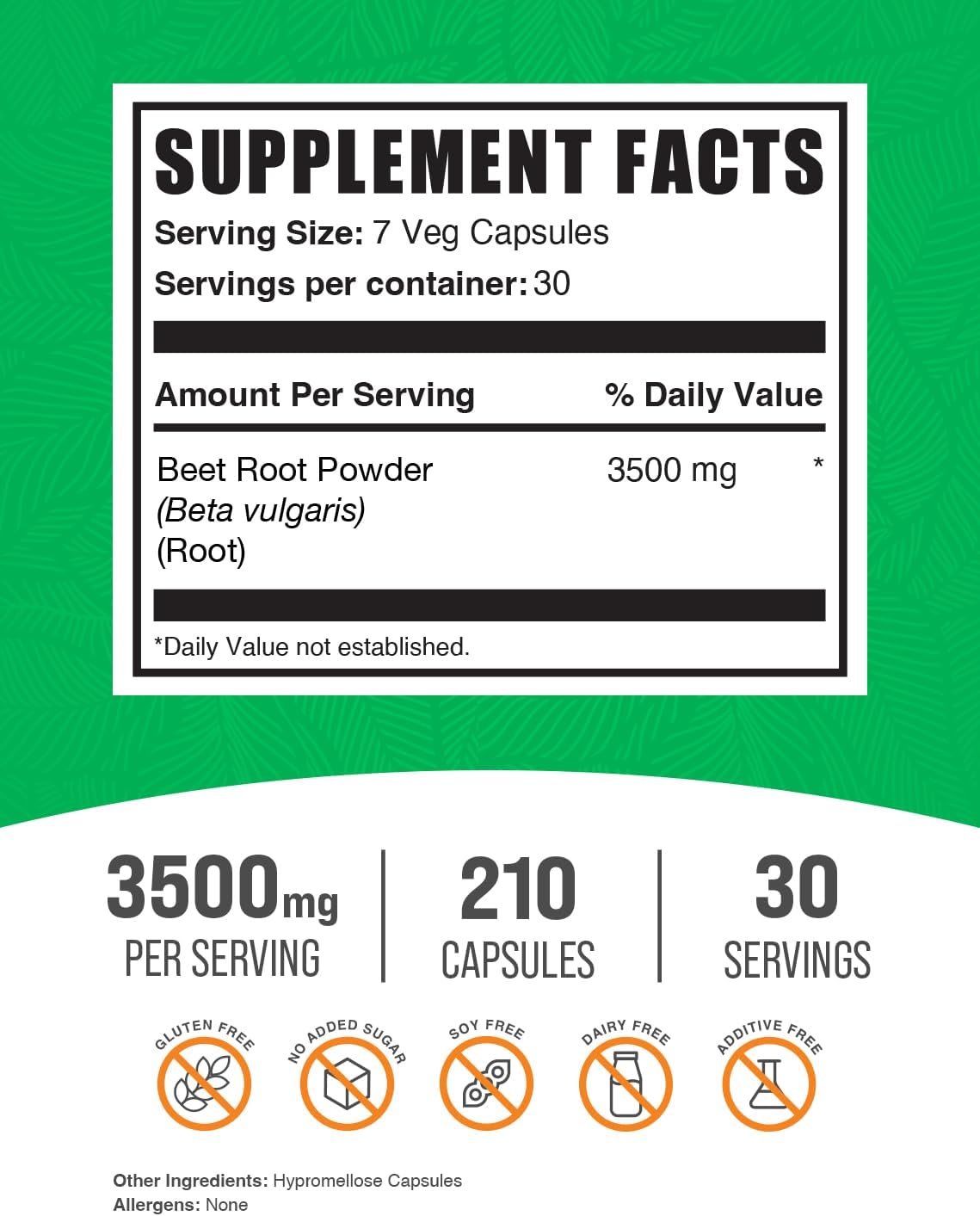 BulkSupplements Beetroot Capsules - Organic Beetroot Food Supplement, Vegan & Gluten-free - 210 Vegan Capsules - görsel 2