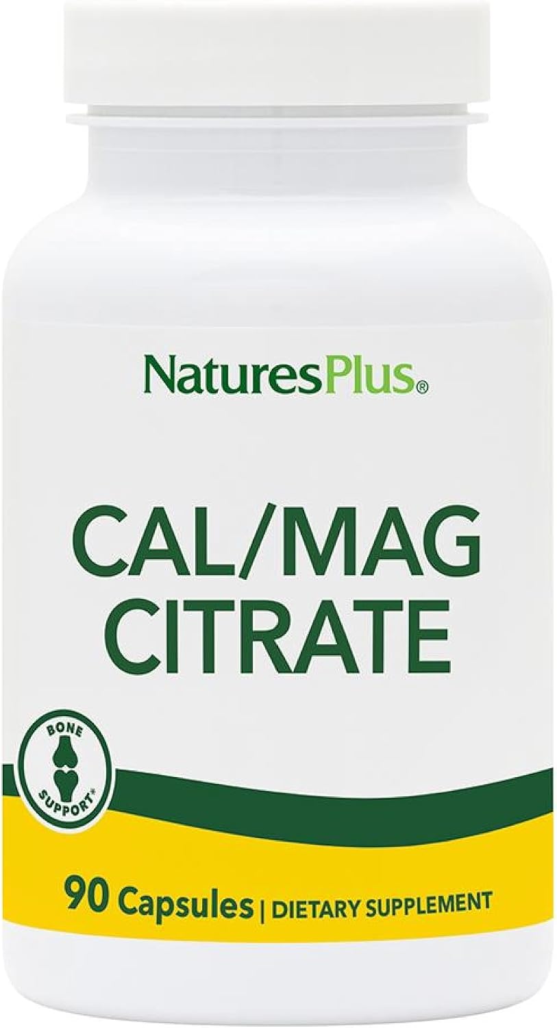 NaturesPlus Cal/Mag Citrate - 90 Vegetarian Capsules - Bone Health with 500 mg Calcium & 250 mg Magnesium - görsel 1