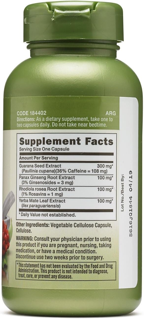 GNC Herbal Plus Energy Formula (100 Capsules) - görsel 2