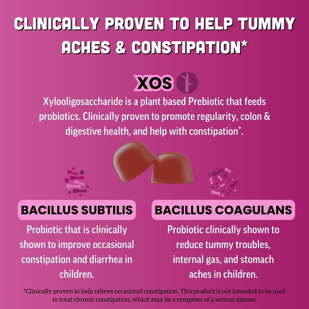 Llama Naturals Kids Probiotic with Prebiotic Fibre, Vegan, Organic Prebiotics and Probiotics Gummies for Gut Health Support, Toddler Real Fruit Gummy Vitamins, No Added Sugar, Mixed Berry, 60 Gummies - görsel 2