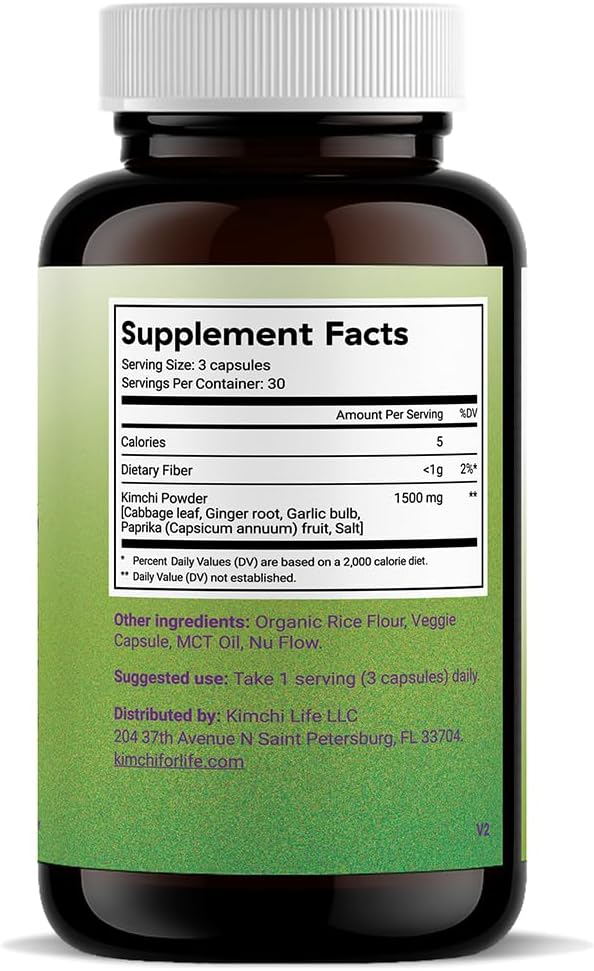 Kimchi Life Fermented Kimchi Capsules – Vegan Probiotic for Gut Health and Immunity - görsel 2