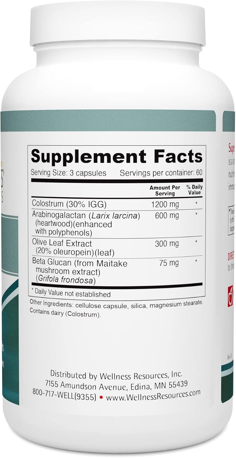 Wellness Resources Super Immune Booster - Colostrum, Beta Glucan, Olive Leaf, Arabinogalactan (180 Capsules) - görsel 2