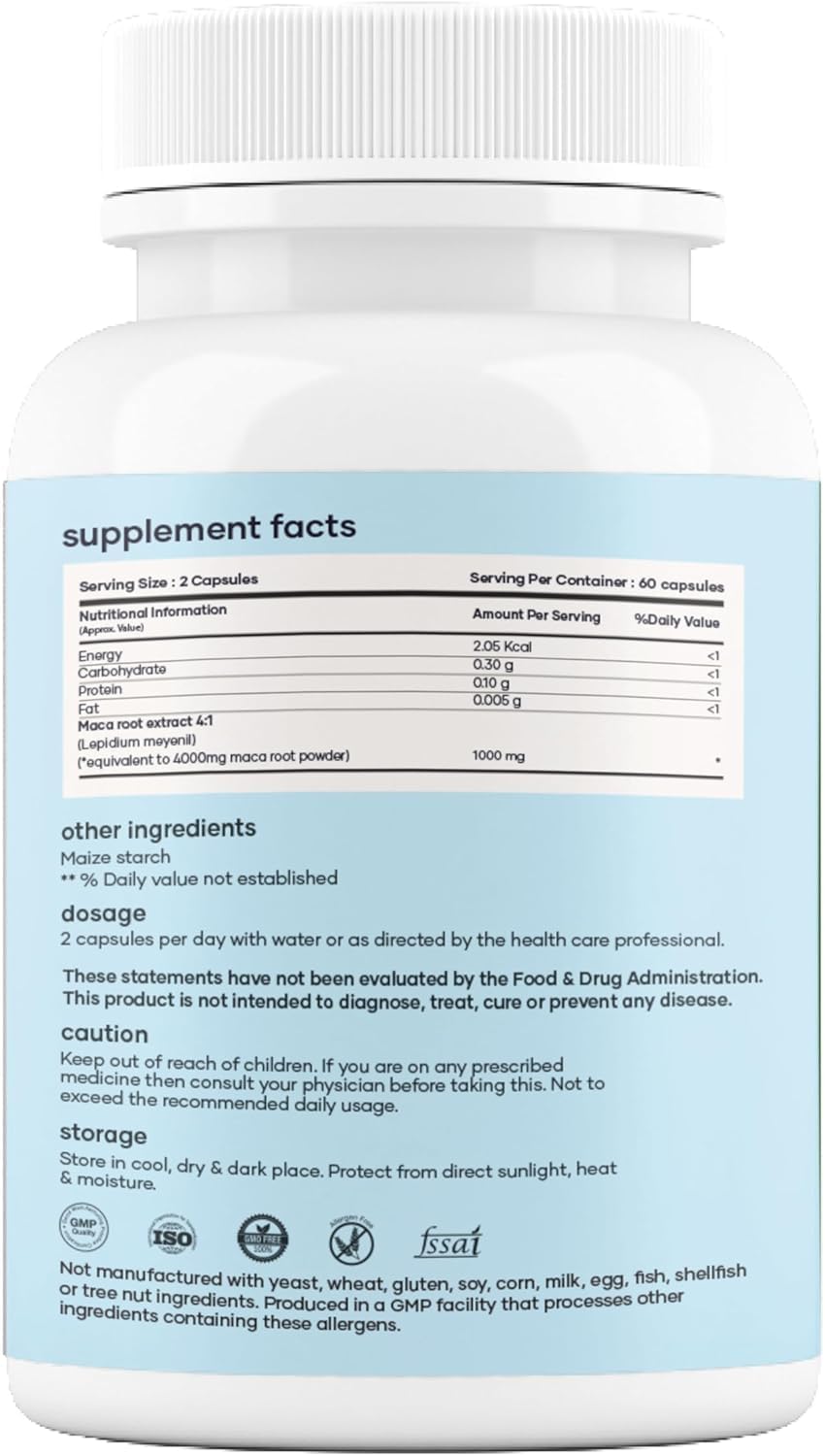 mars by GHC Maca Root Caps (Ginseng): Powered with Magnesium & Berberine - 60 Capsules | Overall Wellbeing | Good Health Company - Pack of 3 - görsel 8