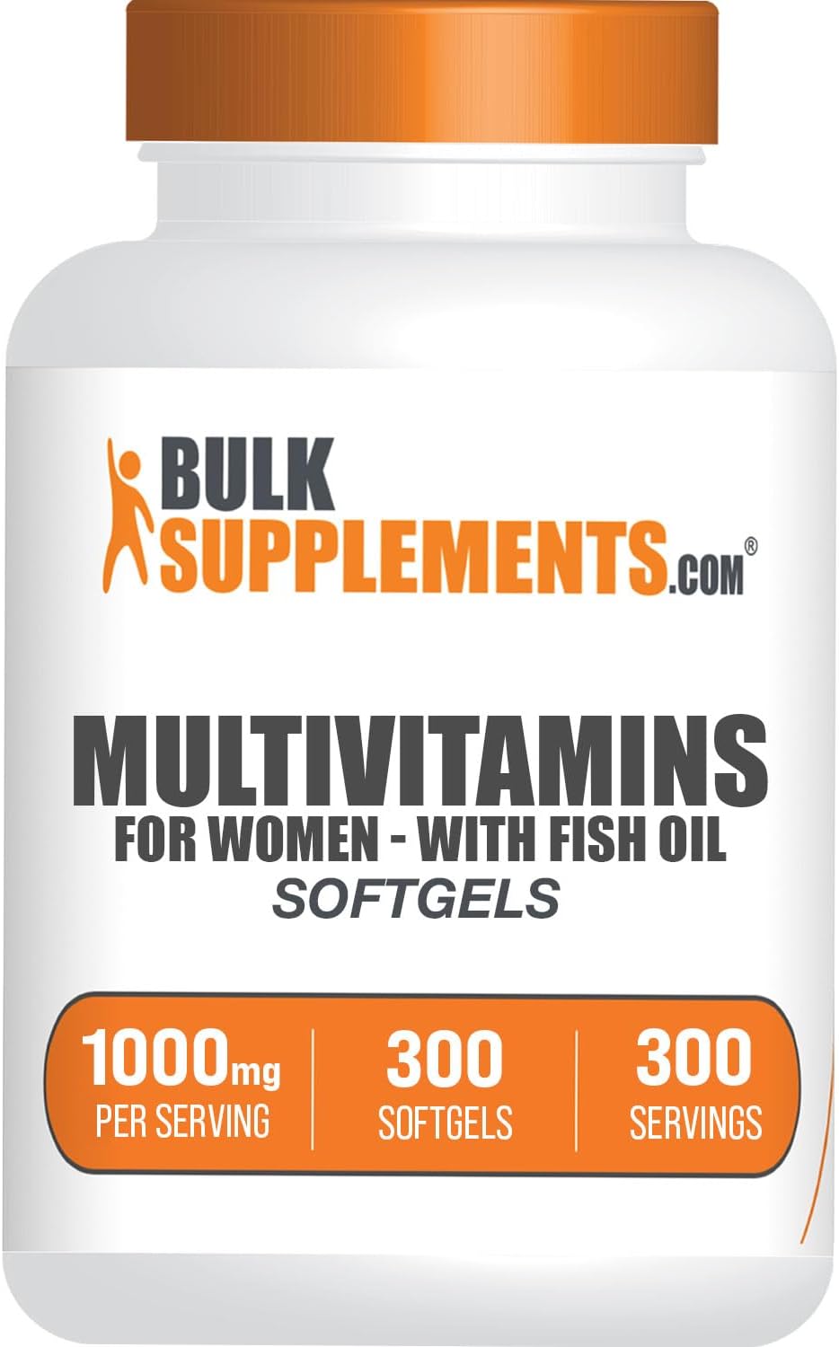 BulkSupplements.com Women's Multivitamin with Iron and Fish Oil - 300 Softgels - görsel 1