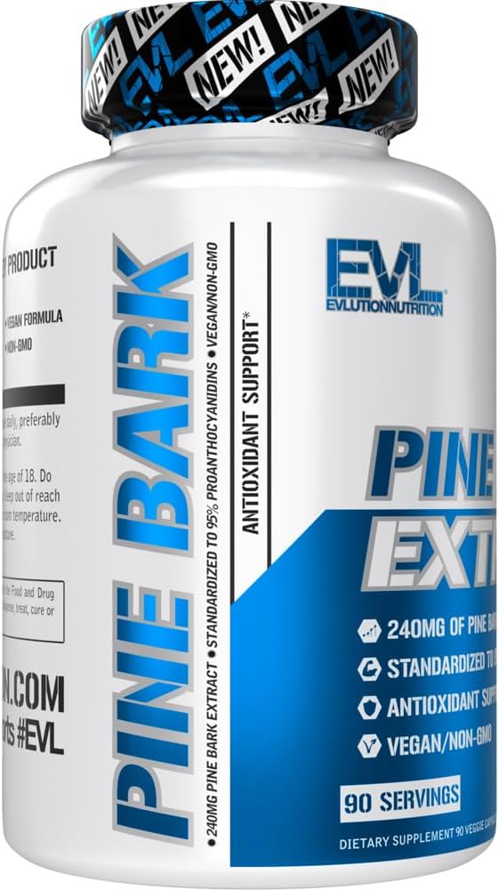 Evlution Nutrition Pine Bark Extract – Antioxidant Support – 240 mg Pine Bark Extract Per Capsule – 95% Proanthocyanidins – Vegan & Non-GMO – Dietary Supplement – 90 Servings – 90 Veggie Capsules - görsel 4