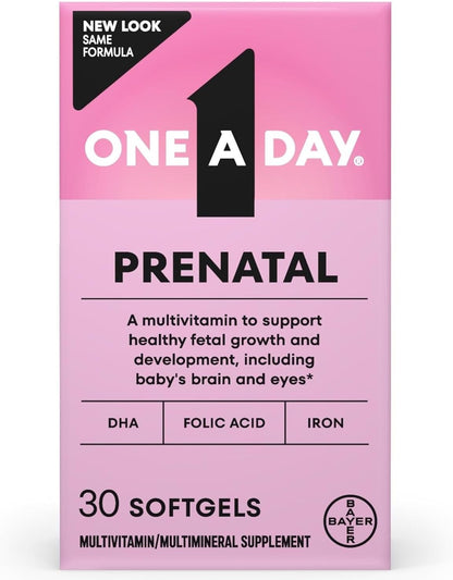 One A Day Women's Prenatal 1 Multivitamin with Omega-3 DHA, 30 Tablets