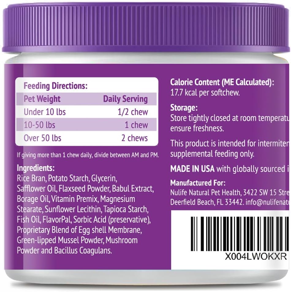 NuLife Natural Pet Health Dog Multivitamin Chewable - 22-in-1 with Green Lipped Mussel & Omega-3 - 60 Beef Chews - görsel 9