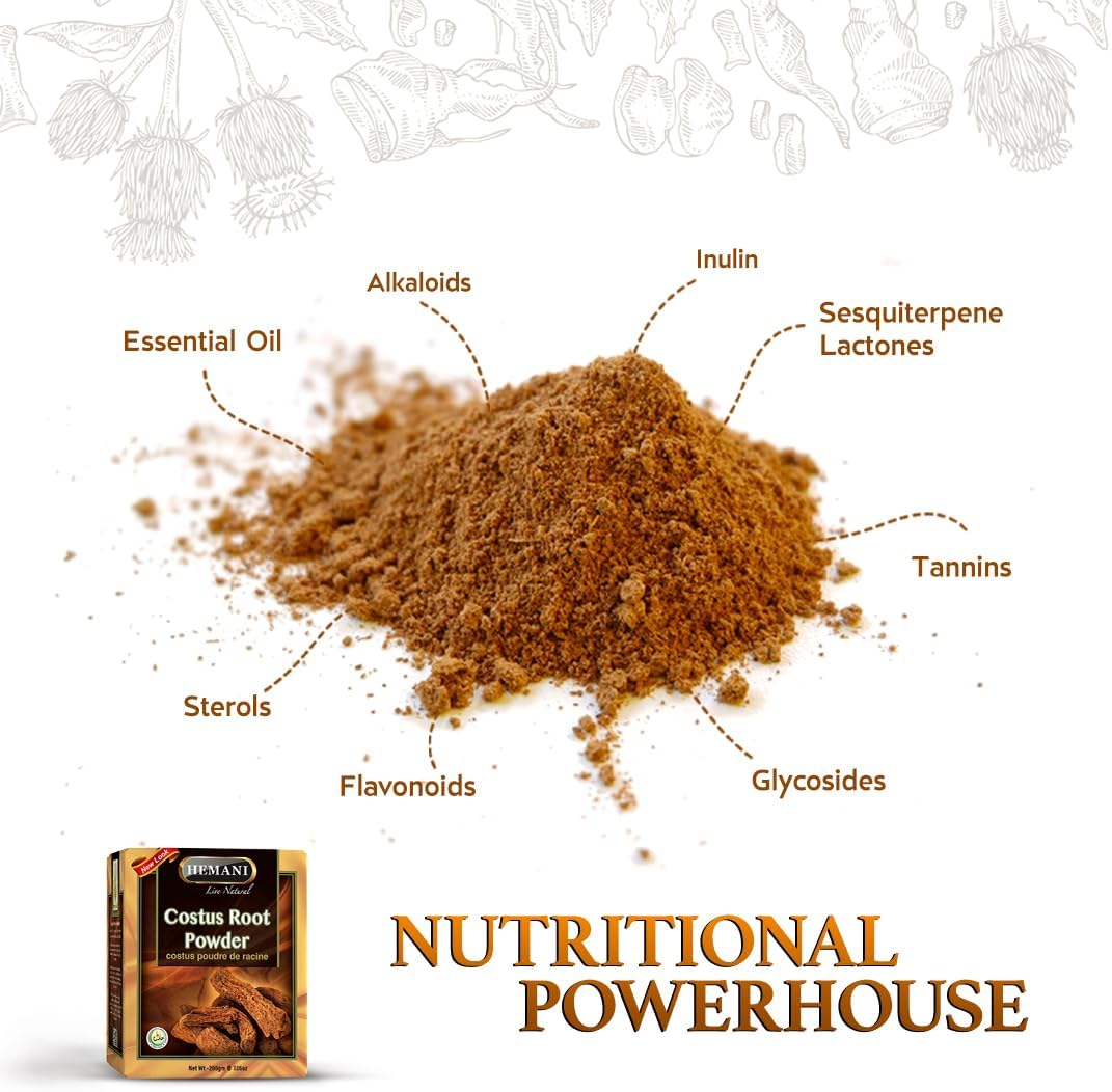 Hemani Costus Root Powder 200g - Qust Al-Hindi Prophetic Medicine Herb - görsel 4