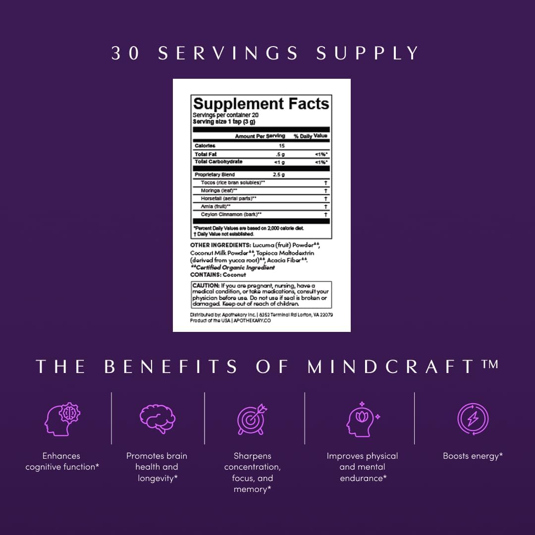 Apothékary Mindcraft – Focus, Cognition & Longevity Herbal Liquid Drops - görsel 2