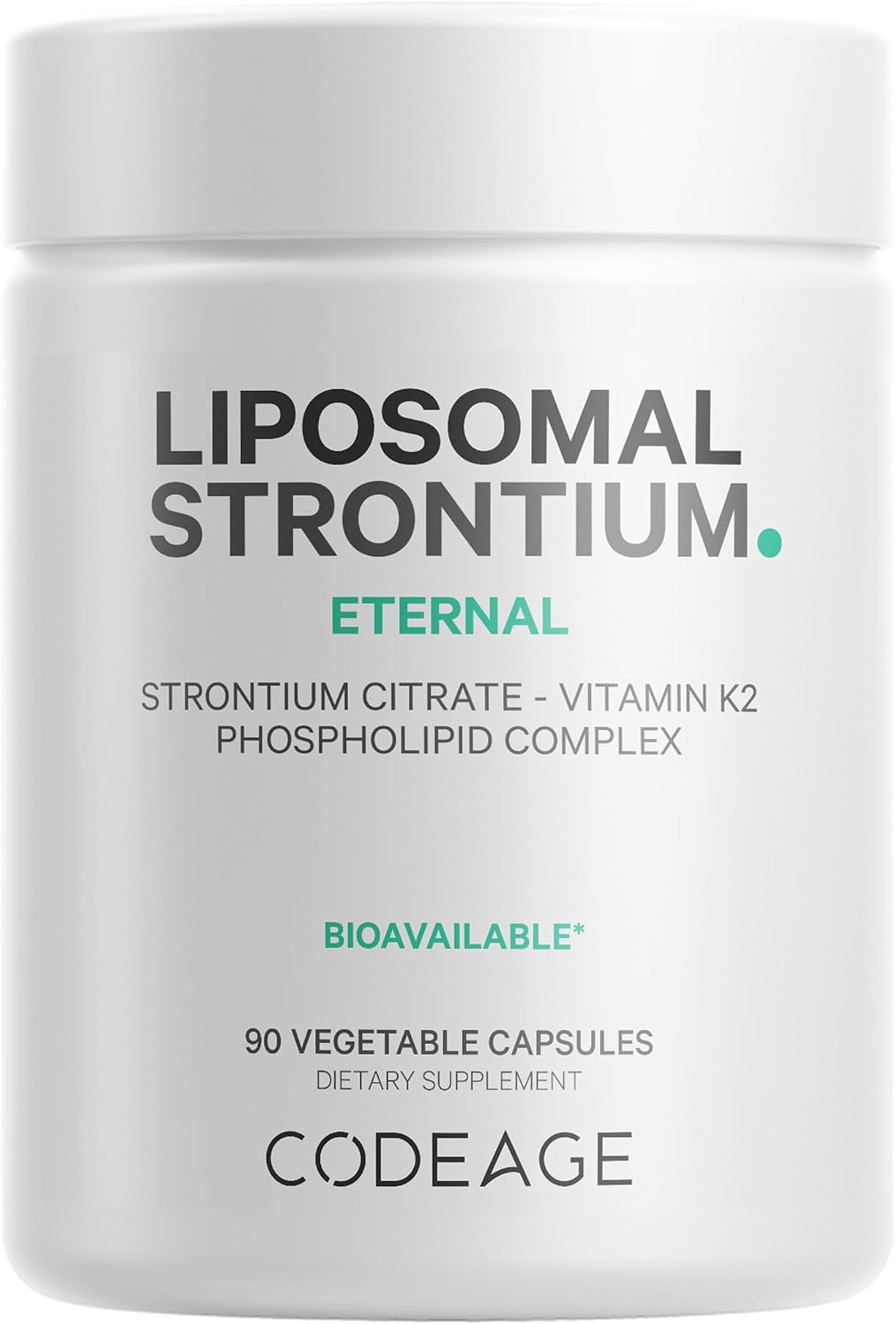 Codeage Liposomal Strontium Supplement - Strontium Citrate, Vitamin K2 MK-7, Liposomal Delivery, Non-GMO, Gluten-Free - 90 Capsules - görsel 1