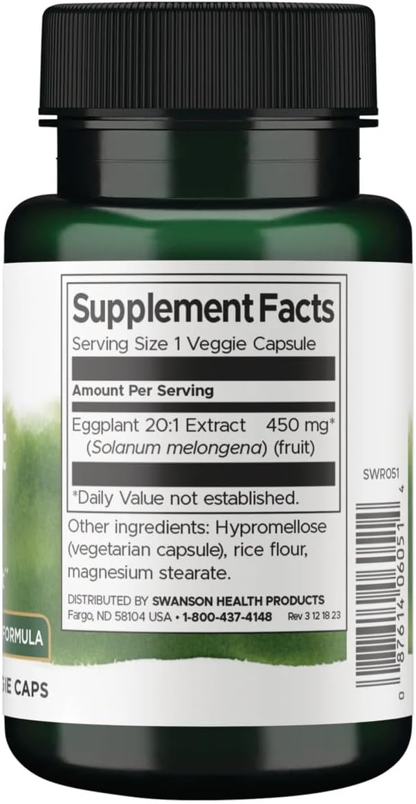 Swanson Eggplant Extract 20:1, 450 mg, 30 Veg Capsules (Pack of 2) - görsel 2