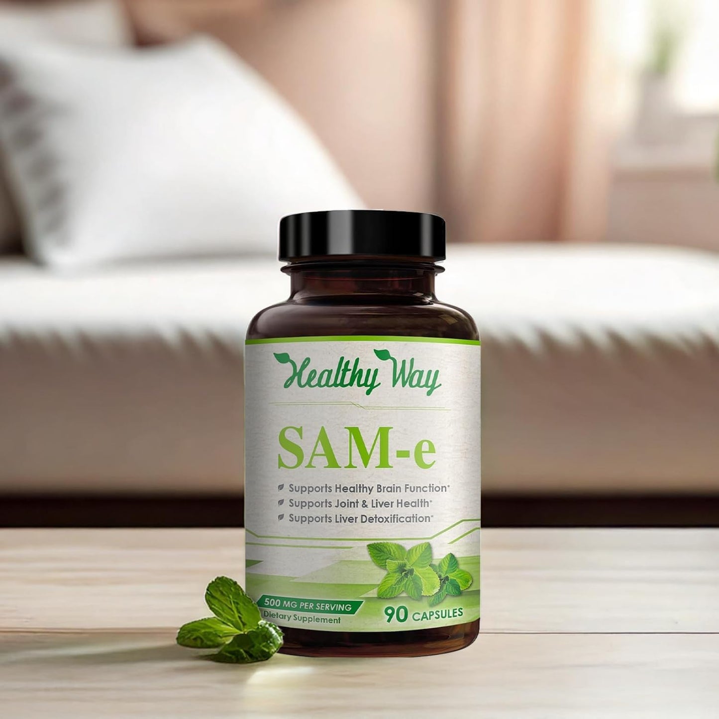 Healthy Way 500mg SAM-e Supplement – High Strength S-Adenosyl-L-Methionine for Joint, Brain, Liver, and Mood Support (90 Capsules) - görsel 9