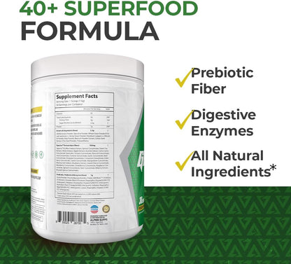 Alpha Supps Alpha Greens Superfood Powder - Peach Mango, 30 Servings