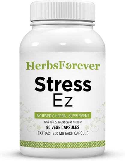 Herbsforever Stress Ez Capsules - Stress Relief & Mind Focus, 90 Capsules