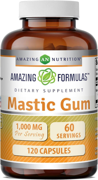 Amazing Formulae Mastic Gum 1000 mg | Capsules Supplement | Non-GMO | Gluten-Free | Made in USA (60 Count)