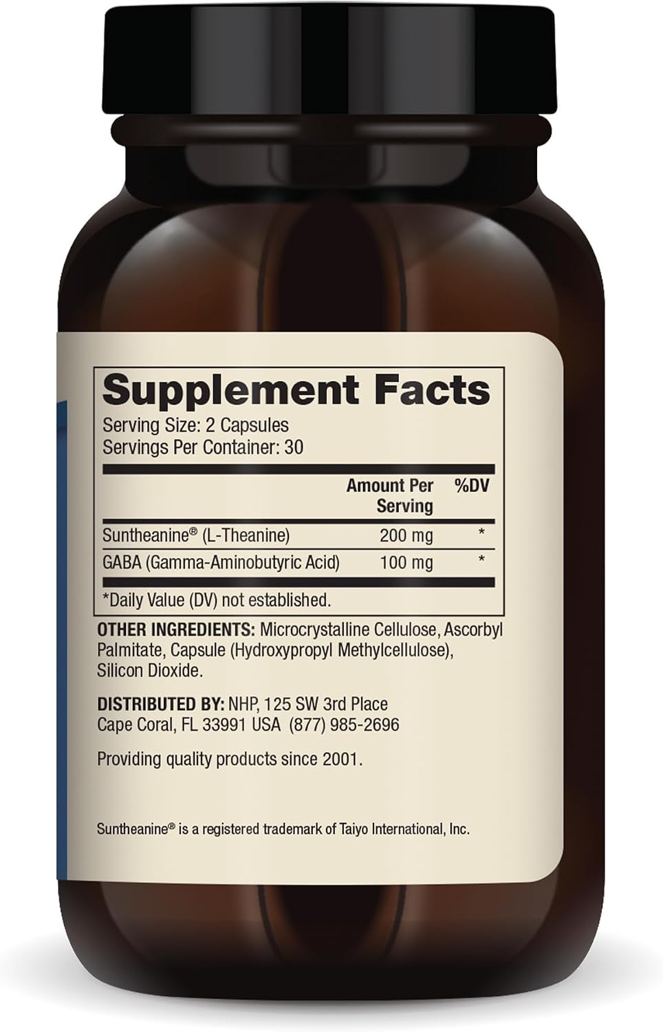 Dr. Mercola L-Theanine Plus GABA - 200 mg L-Theanine & 100 mg GABA - 60 Capsules - görsel 2