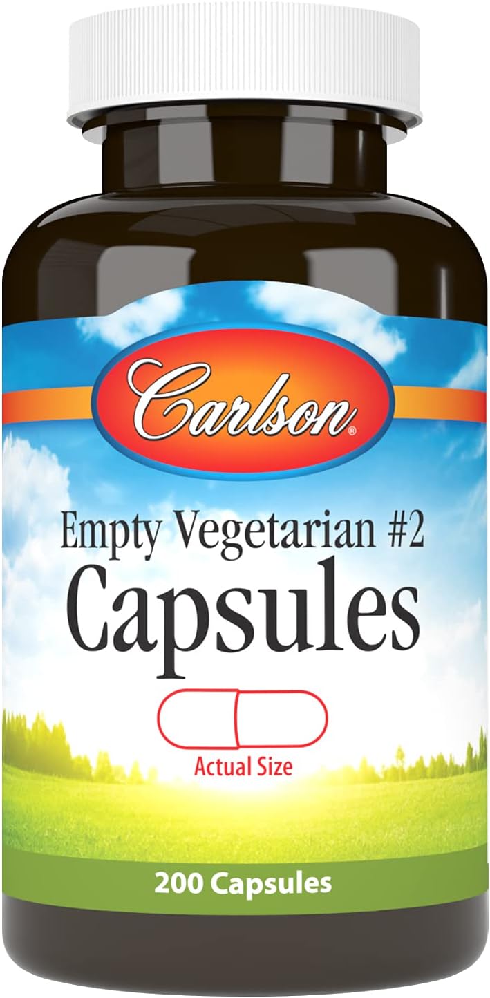 Carlson Labs Small No. 2 Empty Veg Capsules, 200 Count - görsel 1