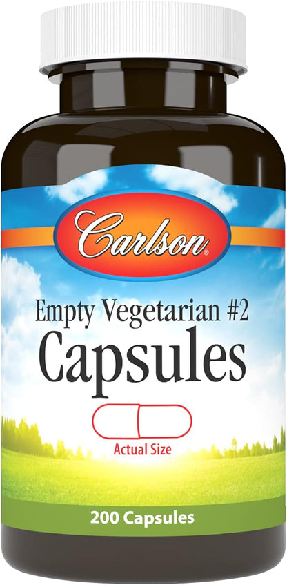 Carlson Labs Small No. 2 Empty Veg Capsules, 200 Count