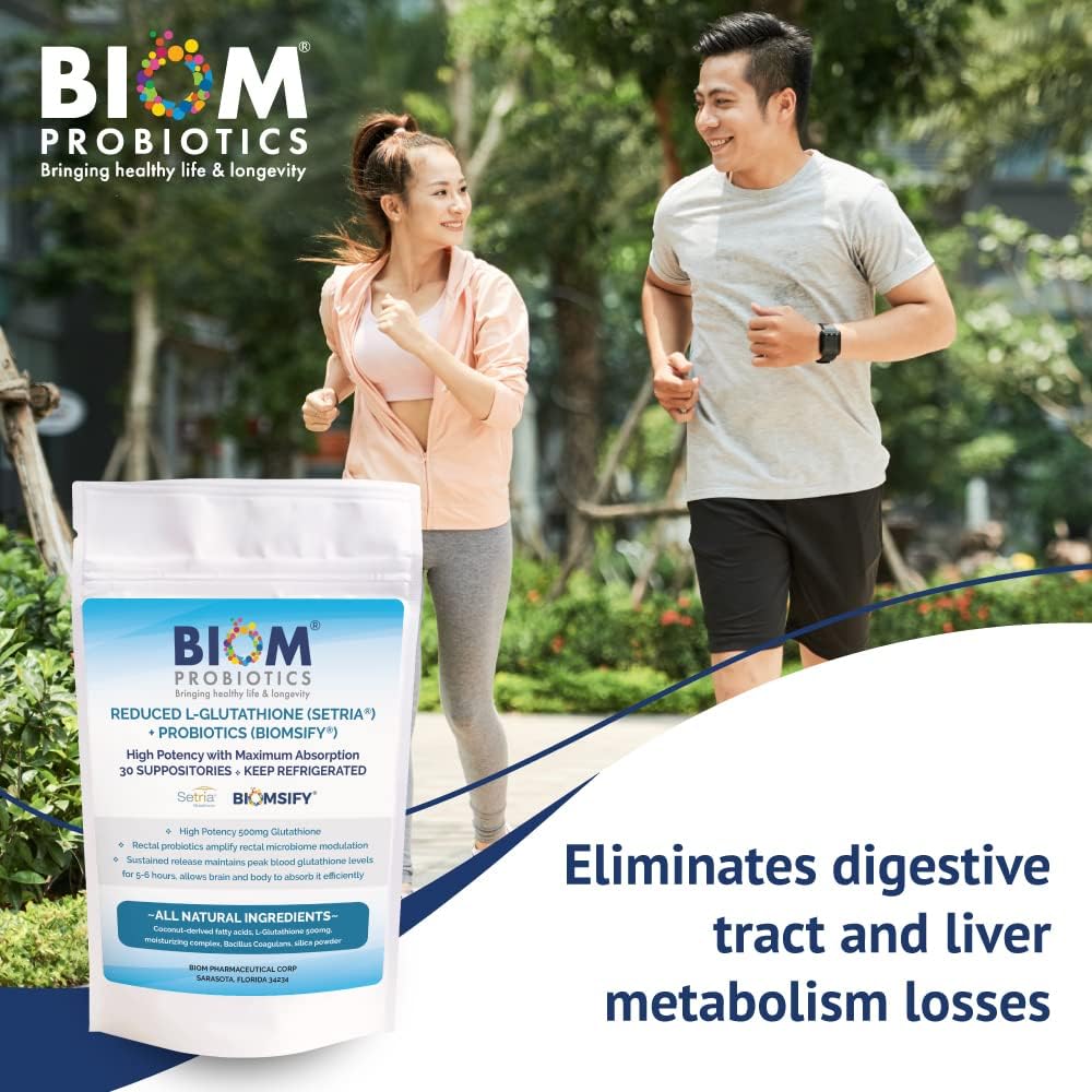 High Potency 500mg Reduced L-Glutathione (Setria Brand) + Probiotic Suppository - Bio-available Glutathione with Probiotics - görsel 4