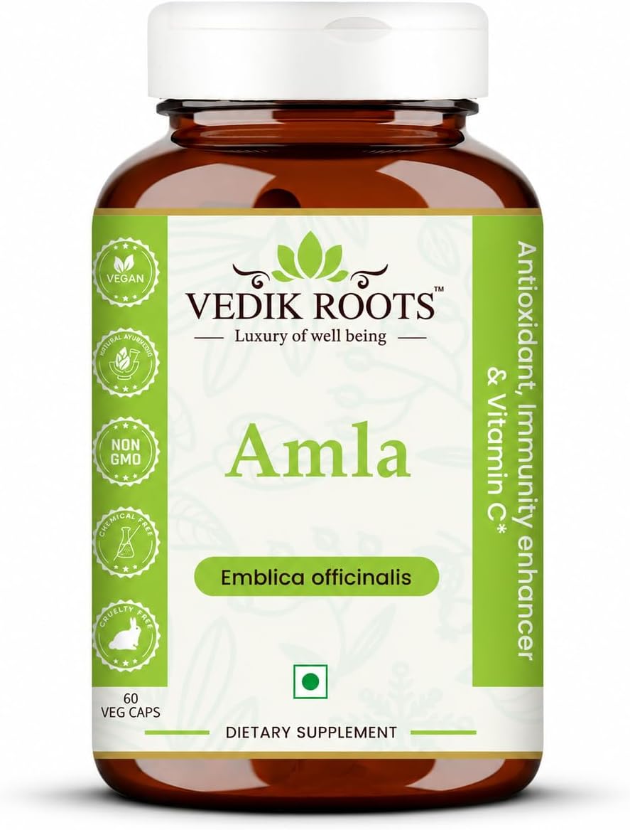 VEDIKROOTS Amla Capsules – 100% Organic Immune Support, Natural Vitamin C (60 Capsules, Pack of 3) - görsel 10