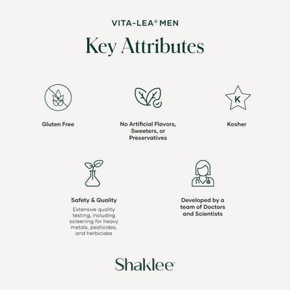 Shaklee Vita-Lea® Men High Potency Multivitamin and Multimineral - With Vitamin C, D, and E for Healthy Bones, Immune Support, and Cell Protection - 240 Tablets