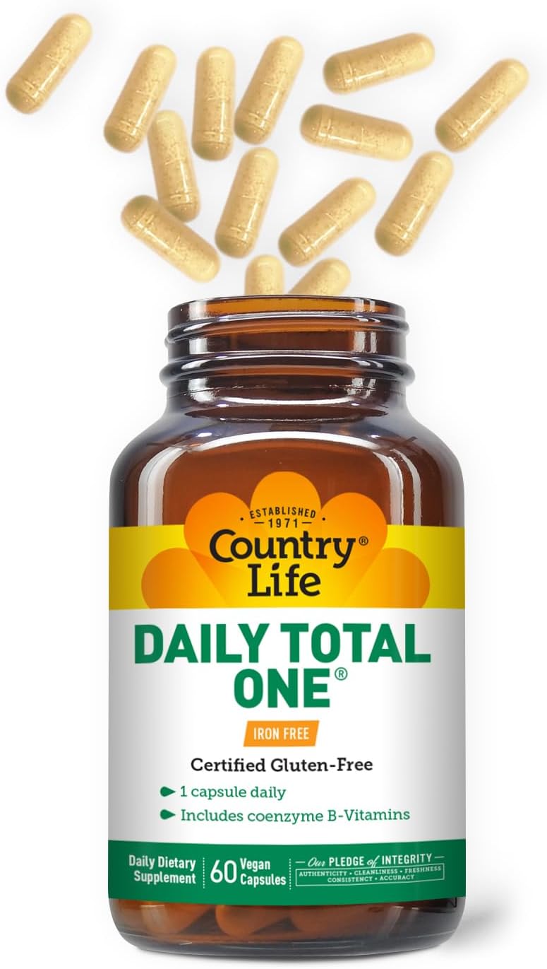 Country Life Daily Total One Multivitamin, Iron Free, Once a Day, 60 Vegan Capsules - görsel 2