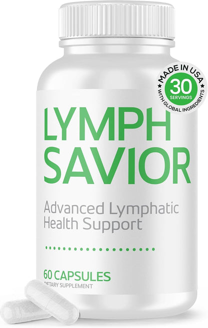 Lymph Saviour Plant-Based Lymphatic Support Supplement | Red Clover, Horse Chestnut & Burdock Root | Non-GM, 30-Day Supply