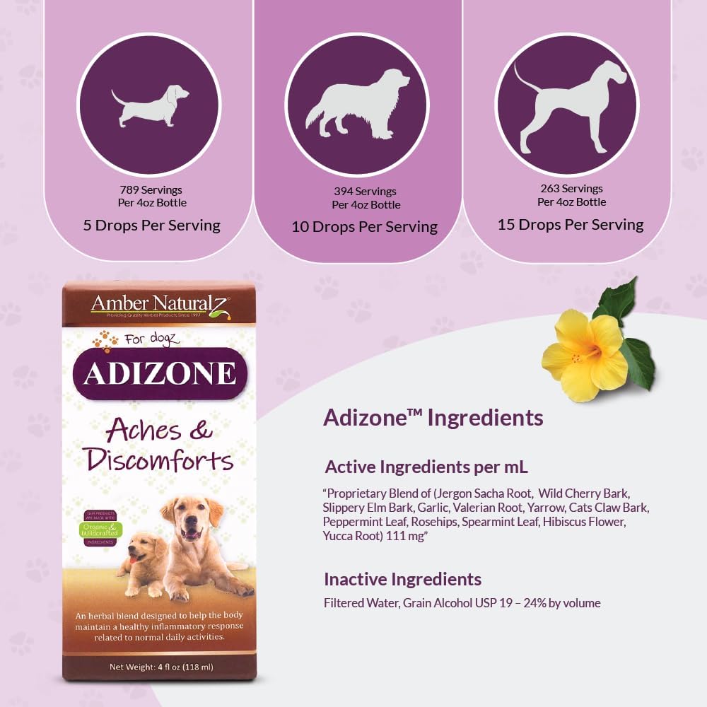 Amber NaturalZ Adizone Herbal Supplement for Dogs, 118 ml - görsel 4