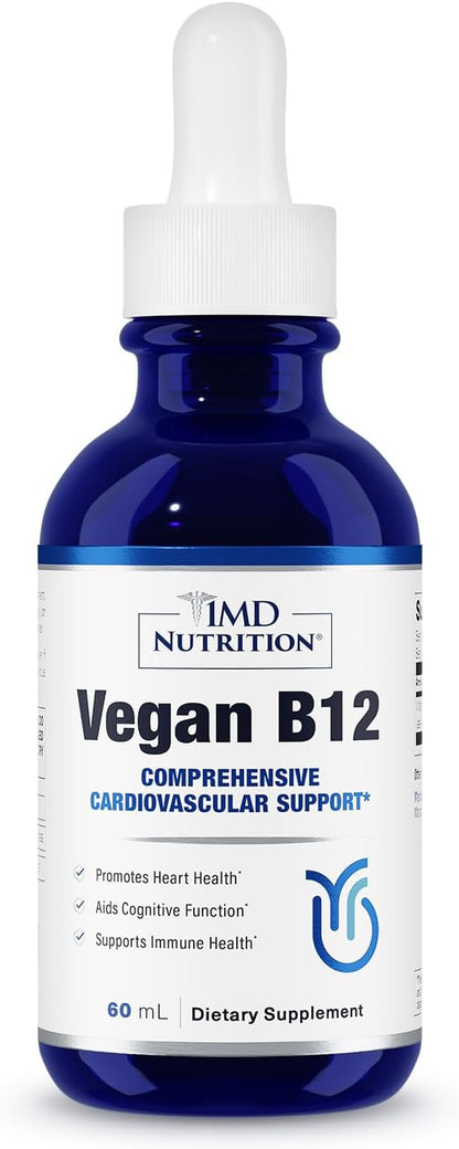 1MD Nutrition Vegan Vitamin B12, 5000mcg Methylcobalamin Liquid Drops