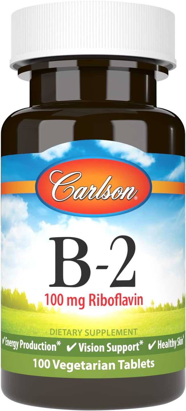 Carlson B-2 100 mg Riboflavin - 100 Vegetarian Tablets - görsel 1