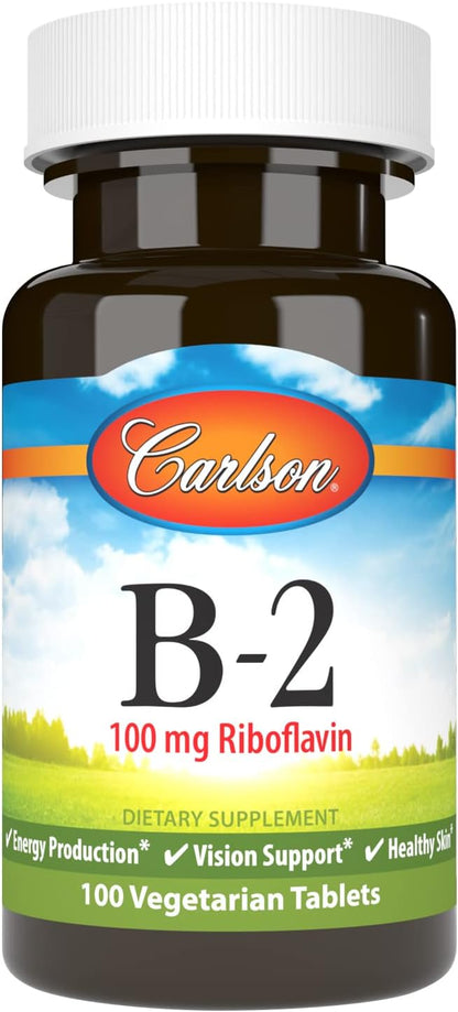 Carlson B-2 100 mg Riboflavin - 100 Vegetarian Tablets