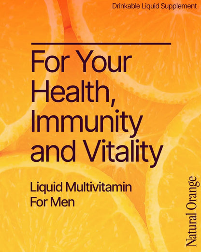 BeMe Liquid Multivitamins for Men - 13 Vitamins & Minerals, Liquid Delivery, Tear & Go Sachets, Orange Flavour (30 Sachets)