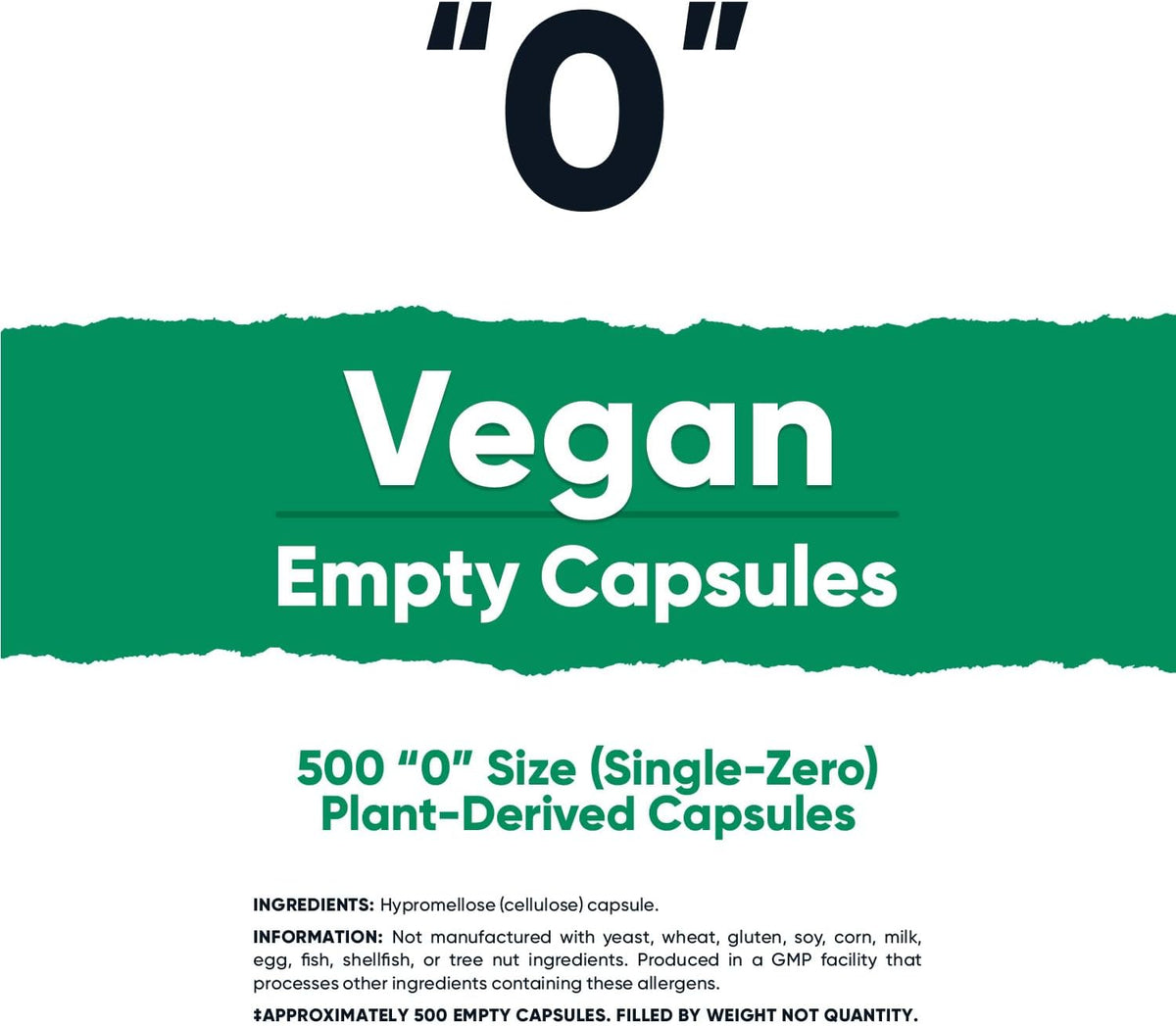 Nutricost Empty Capsules Size 0 Vegan - 500 Clear Empty Plant-Based Capsules - görsel 2