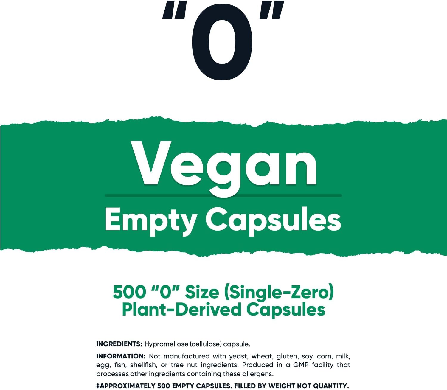Nutricost Empty Capsules Size 0 Vegan - 500 Clear Empty Plant-Based Capsules - görsel 2