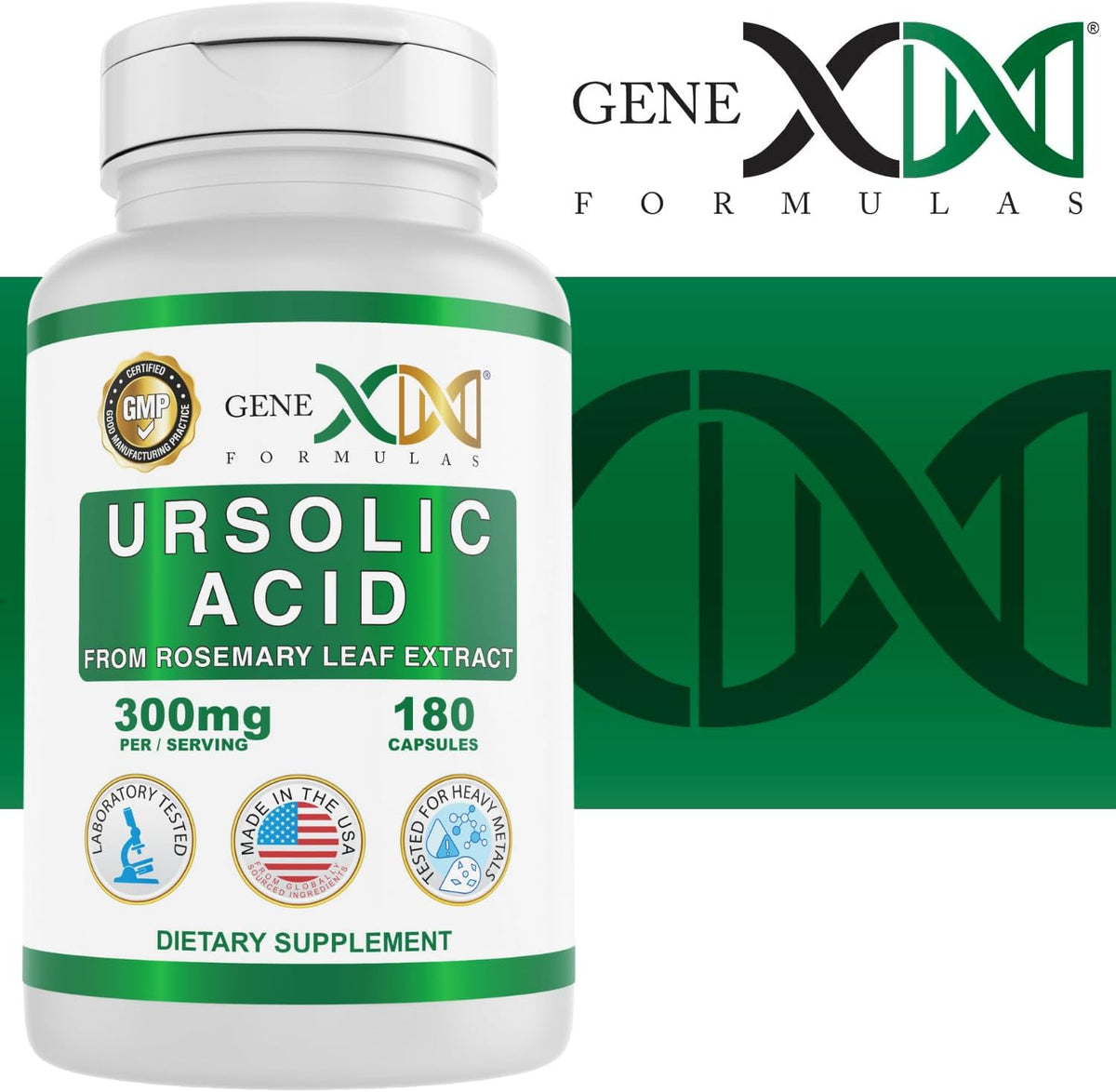 Genex Formulae Ursolic Acid 300mg (180 Capsules) - Sourced from Rosemary Extract, Non-GMO, Gluten-free, Vegetarian - görsel 9