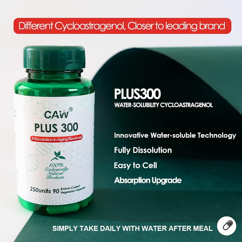 CAW Plus 300 Water-Solubility Cycloastragenol 90 Capsules - görsel 2